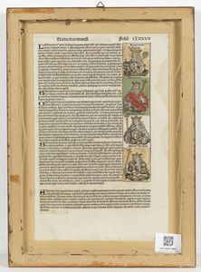 WOHLGEMUTH MICHAEL (1434 - 1519) : Pagina tratta dal Liber Chronicarum o Cronache di Norimberga  - Asta Asta 395 | ARTE ANTICA E DEL XIX SECOLO Online - Associazione Nazionale - Case d'Asta italiane