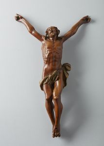 SCULTORE DELL'ITALIA SETTENTRIONALE DEL XVII SECOLO - Corpus Christi in legno di bosso parzialmente dorato