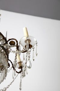 MANIFATTURA DEL XIX SECOLO : Grande lampadario in stile Impero in metallo e cristallo  - Asta Asta 395 | ARTE ANTICA E DEL XIX SECOLO Online - Associazione Nazionale - Case d'Asta italiane