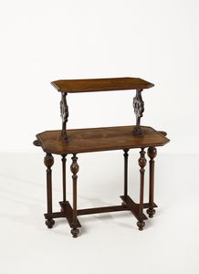 GALL� - Etagere in legno intagliato e intarsiato in varie essenze a decorazioni floreali