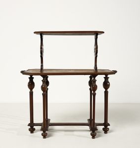 GALL� : Etagere in legno intagliato e intarsiato in varie essenze a decorazioni floreali  - Asta Asta 395 | ARTE ANTICA E DEL XIX SECOLO Online - Associazione Nazionale - Case d'Asta italiane