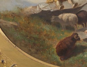 PALIZZI FILIPPO (1818 - 1899) : Copia da. Paesaggio con contadino e armenti  - Asta Asta 395 | ARTE ANTICA E DEL XIX SECOLO Online - Associazione Nazionale - Case d'Asta italiane