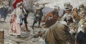 PELLEGRINI RICCARDO (1863 - 1934) - Corteo di paese