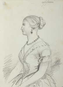 Scuola italiana del XIX secolo : Gruppo di quattro ritratti femminili e studi di volti  - Asta Asta 395 | ARTE ANTICA E DEL XIX SECOLO Online - Associazione Nazionale - Case d'Asta italiane