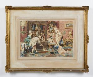 GIOJA BELISARIO (1829 - 1906) : Dal modello di. Stuzzicando il gatto  - Asta Asta 395 | ARTE ANTICA E DEL XIX SECOLO Online - Associazione Nazionale - Case d'Asta italiane