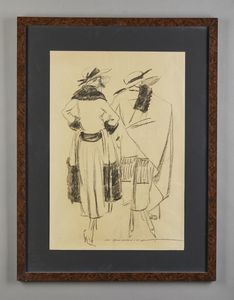 DUDOVICH MARCELLO (1878 - 1962) : Due figure femminili di spalle  - Asta Asta 395 | ARTE ANTICA E DEL XIX SECOLO Online - Associazione Nazionale - Case d'Asta italiane