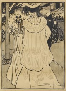 HOOK SANDY (1879 - 1960) : Incontro galante / La Conversazione / Al Caff�  - Asta Asta 395 | ARTE ANTICA E DEL XIX SECOLO Online - Associazione Nazionale - Case d'Asta italiane