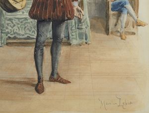 LELOIR MAURICE (1853 - 1940) : Scena de La Dama di Monsoreau di Alexandre Dumas  - Asta Asta 395 | ARTE ANTICA E DEL XIX SECOLO Online - Associazione Nazionale - Case d'Asta italiane