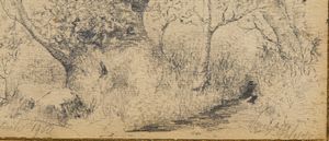 VACCHETTI FILIPPO  (1873 - 1945) : Studio per paesaggio alberato  - Asta Asta 395 | ARTE ANTICA E DEL XIX SECOLO Online - Associazione Nazionale - Case d'Asta italiane