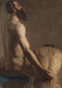 ARTISTA ITALIANO DEL XIX SECOLO - Studio di nudi maschili