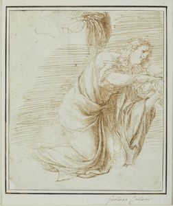CALLANI GAETANO (1736 - 1809) - La Maddalena che lava i piedi di Cristo e Studio per un drappeggio