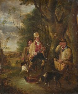 Artista inglese del XIX secolo - Scena di caccia