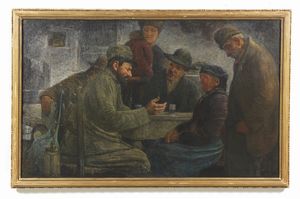 BARBIERI GIOVANNI BATTISTA (1858 - 1926) : Il racconto del soldato  - Asta Asta 395 | ARTE ANTICA E DEL XIX SECOLO Online - Associazione Nazionale - Case d'Asta italiane