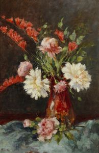 ROVETTA  FRANCESCO (1849 - 1932) - Vaso di fiori