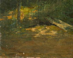 COSTANZO VITTORIO (1861 - 1898) : Lo stagno  - Asta Asta 395 | ARTE ANTICA E DEL XIX SECOLO Online - Associazione Nazionale - Case d'Asta italiane