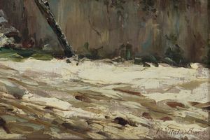 VITALINI FRANCESCO (1865 - 1905) : Paesaggio con alberi  - Asta Asta 395 | ARTE ANTICA E DEL XIX SECOLO Online - Associazione Nazionale - Case d'Asta italiane