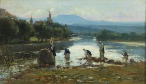 VITALINI FRANCESCO (1865 - 1905) - Lavandaie al fiume