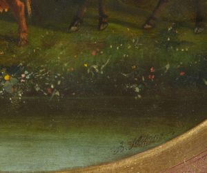 MILONE ANTONIO (1834 - 1919) : Buoi presso uno specchio d'acqua  - Asta Asta 395 | ARTE ANTICA E DEL XIX SECOLO Online - Associazione Nazionale - Case d'Asta italiane