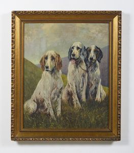 VASON (XX SECOLO) CARLO : Tre setter  - Asta Asta 395 | ARTE ANTICA E DEL XIX SECOLO Online - Associazione Nazionale - Case d'Asta italiane