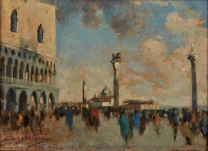 BELTRAME ACHILLE (1871 - 1945) - Piazza San Marco