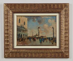 BELTRAME ACHILLE (1871 - 1945) : Piazza San Marco  - Asta Asta 395 | ARTE ANTICA E DEL XIX SECOLO Online - Associazione Nazionale - Case d'Asta italiane