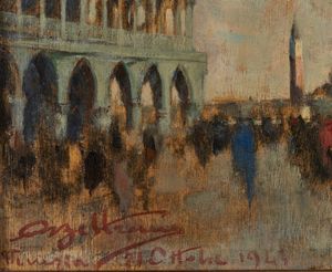 BELTRAME ACHILLE (1871 - 1945) : Piazza San Marco  - Asta Asta 395 | ARTE ANTICA E DEL XIX SECOLO Online - Associazione Nazionale - Case d'Asta italiane