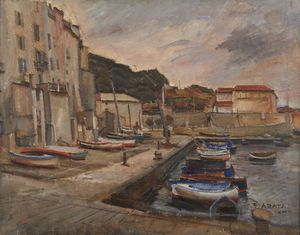 ARATA FRANCESCO (1890 - 1956) - Barche in porto