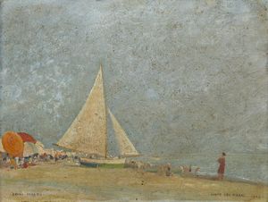 CROATTO BRUNO (1875 - 1948) : Forte dei Marmi  - Asta Asta 395 | ARTE ANTICA E DEL XIX SECOLO Online - Associazione Nazionale - Case d'Asta italiane