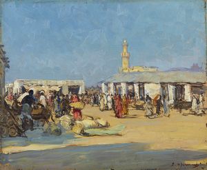 OPRANDI GIORGIO (1883 - 1962) - Mercato di Agordat, Eritrea