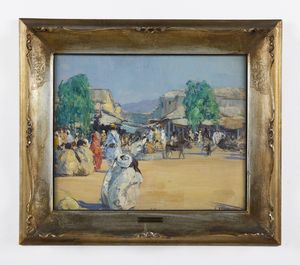 OPRANDI GIORGIO (1883 - 1962) : Mercato di Cheren, Eritrea  - Asta Asta 395 | ARTE ANTICA E DEL XIX SECOLO Online - Associazione Nazionale - Case d'Asta italiane