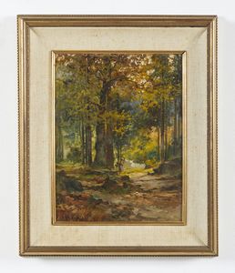 GHEDUZZI CESARE (1894 - 1944) : Paesaggio con alberi e contadina  - Asta Asta 395 | ARTE ANTICA E DEL XIX SECOLO Online - Associazione Nazionale - Case d'Asta italiane
