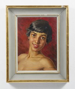 GAMBA (1891-?) CELESTINO : Ritratto di donna  - Asta Asta 395 | ARTE ANTICA E DEL XIX SECOLO Online - Associazione Nazionale - Case d'Asta italiane