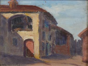MERLO METELLO (1886 - 1964) - Scorcio di paese