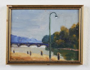 MERLO METELLO (1886 - 1964) : Paesaggio fluviale  - Asta Asta 395 | ARTE ANTICA E DEL XIX SECOLO Online - Associazione Nazionale - Case d'Asta italiane