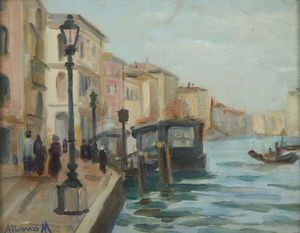 ALBANO MARIO (1896 - 1968) : Canal Grande  - Asta Asta 395 | ARTE ANTICA E DEL XIX SECOLO Online - Associazione Nazionale - Case d'Asta italiane