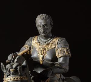 BRONZISTA ITALIANO DEL XIX SECOLO : Monumento equestre al Gattamelata (dal modello di Donatello)  - Asta Asta 395 | ARTE ANTICA E DEL XIX SECOLO Online - Associazione Nazionale - Case d'Asta italiane