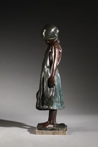 AURISICCHIO VINCENZO (1855 - 1926) : Bambina  - Asta Asta 395 | ARTE ANTICA E DEL XIX SECOLO Online - Associazione Nazionale - Case d'Asta italiane