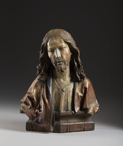 MANIFATTURA DEL XIX-XX SECOLO - Mezzobusto di Cristo in terracotta o scagliola, in stile rinascimentale