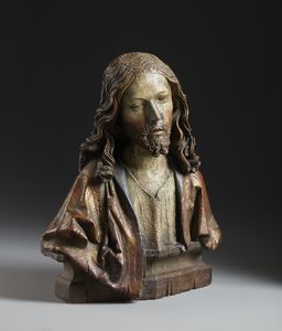 MANIFATTURA DEL XIX-XX SECOLO : Mezzobusto di Cristo in terracotta o scagliola, in stile rinascimentale  - Asta Asta 395 | ARTE ANTICA E DEL XIX SECOLO Online - Associazione Nazionale - Case d'Asta italiane