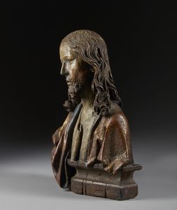 MANIFATTURA DEL XIX-XX SECOLO : Mezzobusto di Cristo in terracotta o scagliola, in stile rinascimentale  - Asta Asta 395 | ARTE ANTICA E DEL XIX SECOLO Online - Associazione Nazionale - Case d'Asta italiane