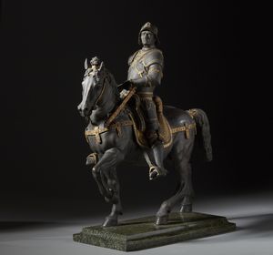BRONZISTA ITALIANO DEL XIX-XX SECOLO : Monumento equestre a Bartolomeo Colleoni (dal modello di Andrea del Verrocchio)  - Asta Asta 395 | ARTE ANTICA E DEL XIX SECOLO Online - Associazione Nazionale - Case d'Asta italiane