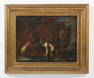 ARTISTA DEL XVI-XVII SECOLO : Bagnanti sorprese da cavalieri  - Asta Asta 395 | ARTE ANTICA E DEL XIX SECOLO Online - Associazione Nazionale - Case d'Asta italiane