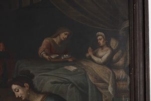 ARTISTA DEL XVII SECOLO : Nativit� della Vergine  - Asta Asta 395 | ARTE ANTICA E DEL XIX SECOLO Online - Associazione Nazionale - Case d'Asta italiane