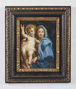 ARTISTA ROMANO DEL XVII SECOLO : Madonna con Bambino  - Asta Asta 395 | ARTE ANTICA E DEL XIX SECOLO Online - Associazione Nazionale - Case d'Asta italiane