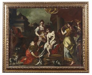 ARTISTA NAPOLETANO DEL XVII SECOLO : Betsabea al bagno  - Asta Asta 395 | ARTE ANTICA E DEL XIX SECOLO Online - Associazione Nazionale - Case d'Asta italiane