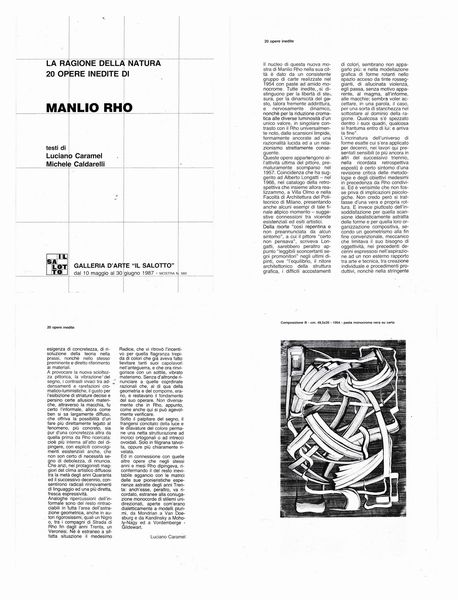 Manlio Rho : Composizione B  - Asta Arte moderna e contemporanea  - Associazione Nazionale - Case d'Asta italiane