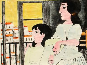 Domenico Cantatore - Ragazze alla finestra