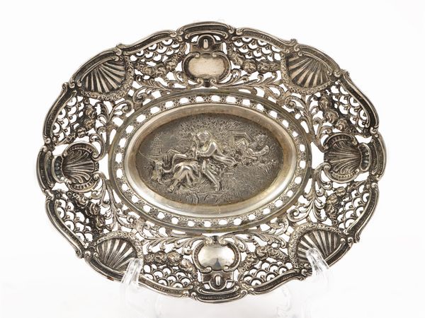 Cestino ovale in argento  - Asta L'Arte di Arredare - Associazione Nazionale - Case d'Asta italiane
