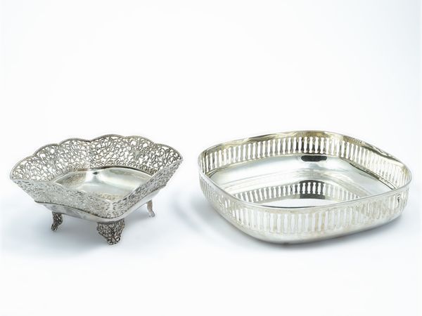 Due cestini in argento  - Asta L'Arte di Arredare - Associazione Nazionale - Case d'Asta italiane