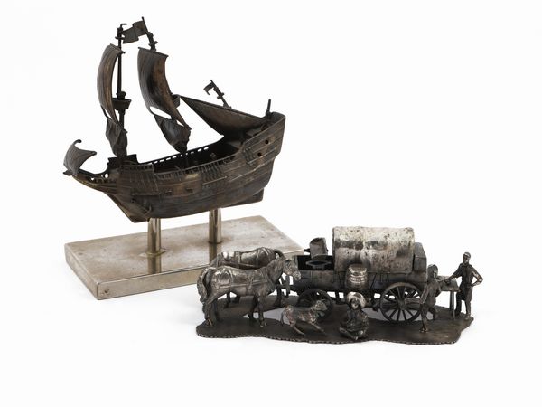 Due guppi in argento, Firenze Renzo Rocchi  - Asta L'Arte di Arredare - Associazione Nazionale - Case d'Asta italiane